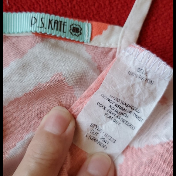 P.S. KATE Orange  white chevron Graphics And tassels Lg. - Picture 6 of 7